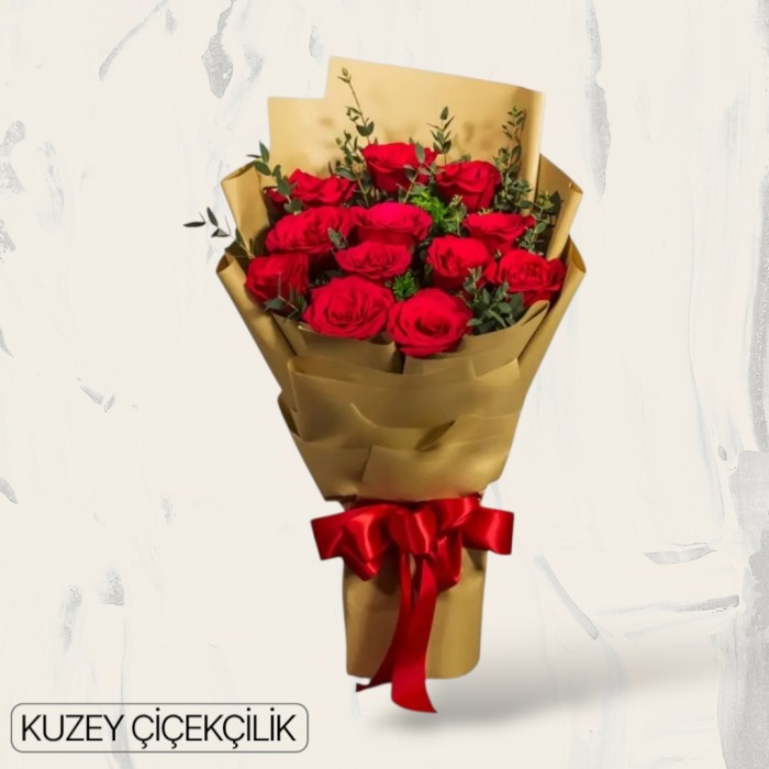 11 Kırmızı Gül Buketi