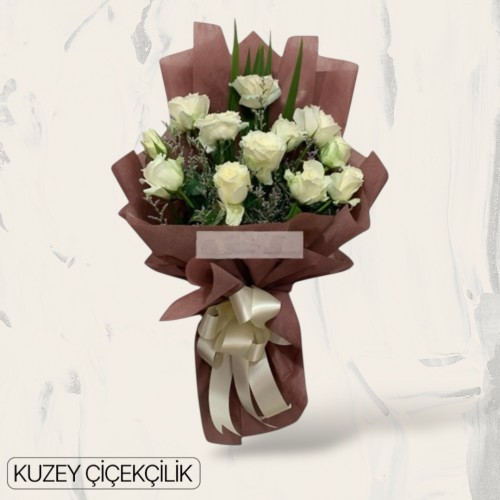13 Beyaz Gül Buketi