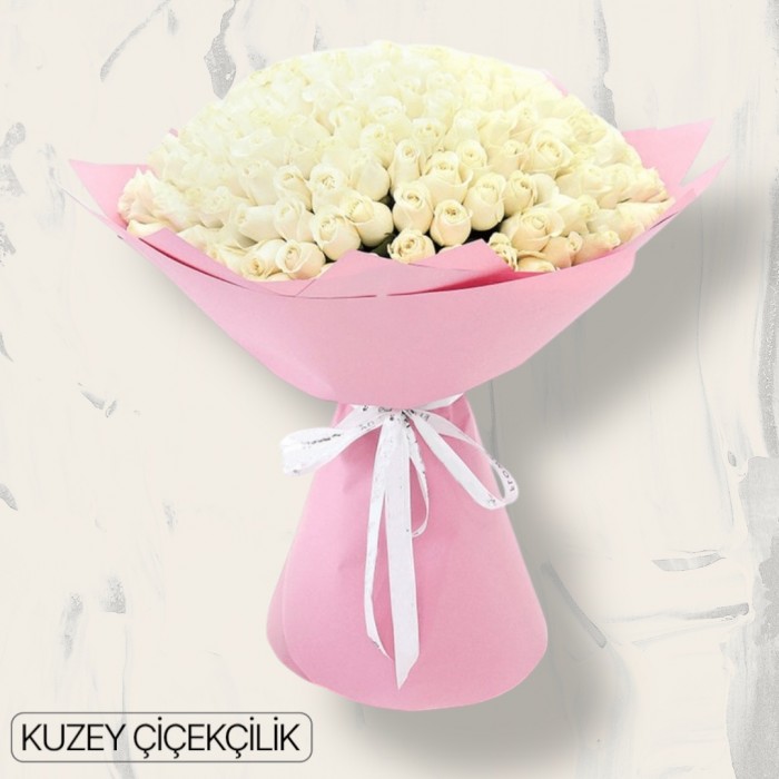 201 Beyaz Gül Buketi