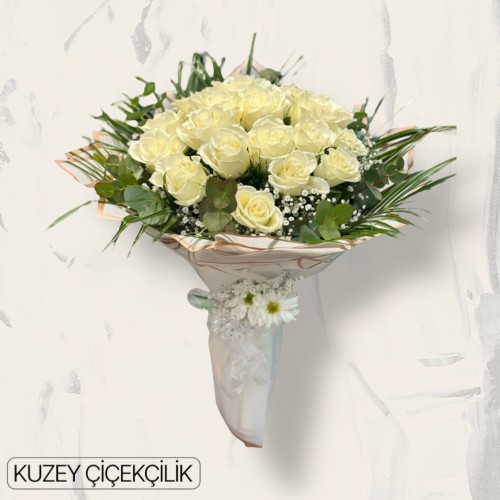 23 Beyaz Gül Buketi