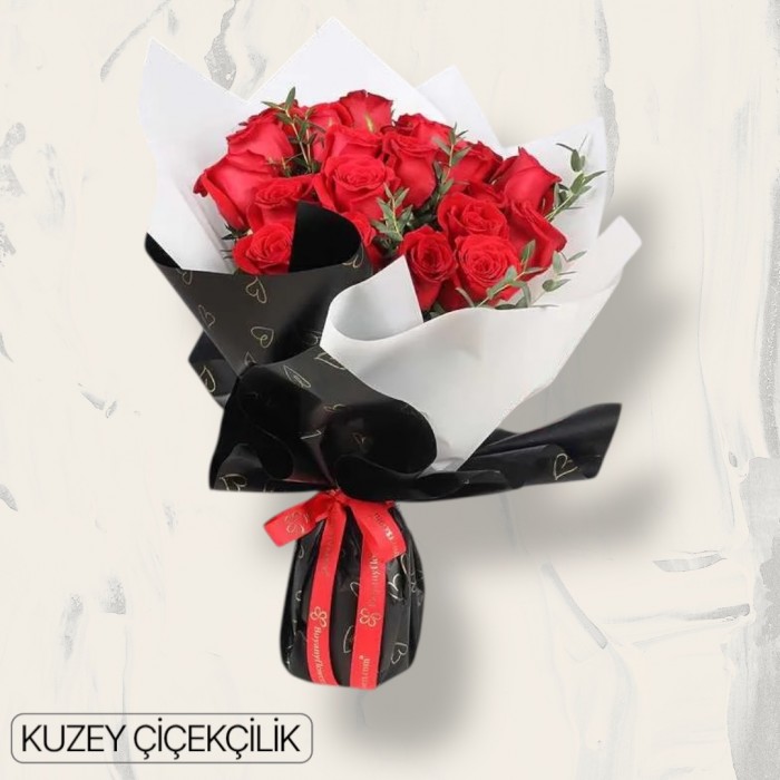 21 Kırmızı Gül Buketi