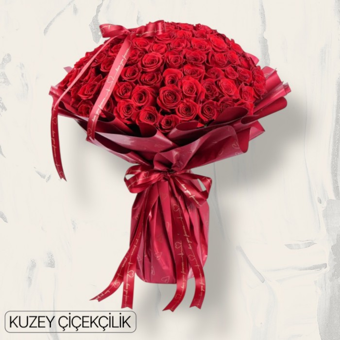101 Kırmızı Gül Buketi