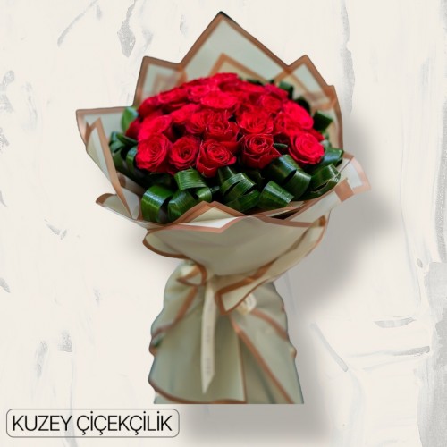 27 Kırmızı Gül Buketi