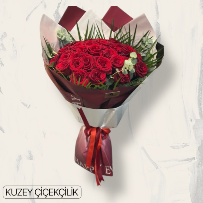 33 Kırmızı Gül Buketi