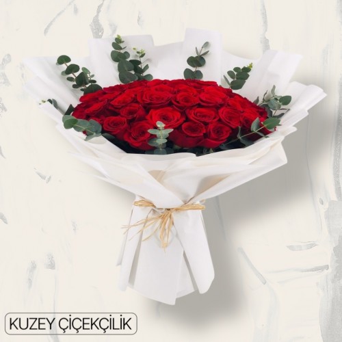 45 Kırmızı Gül Buketi