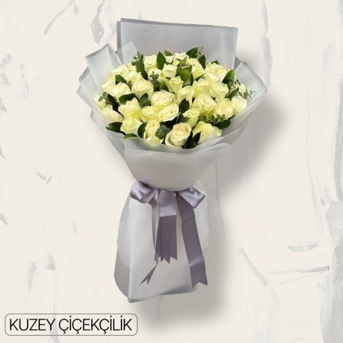 30 Beyaz Gül Buketi