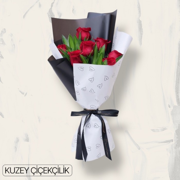 7 Kırmızı Gül Buketi