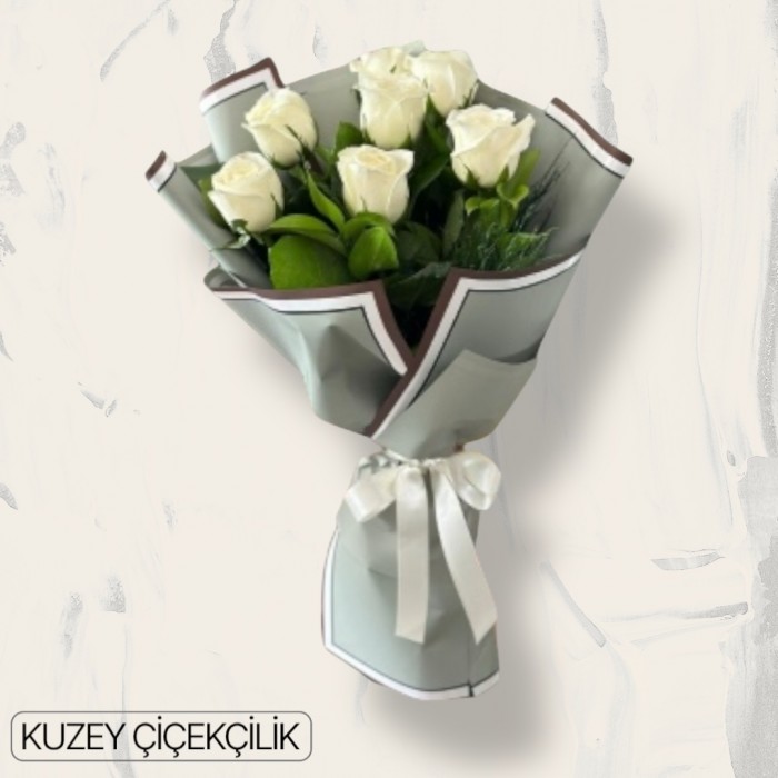 7 Beyaz Gül Buketi