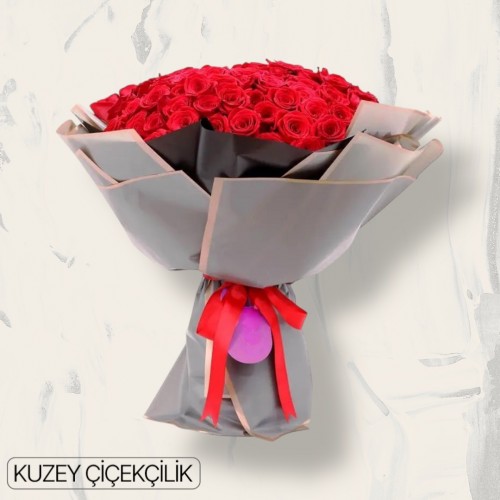 91 Kırmızı Gül Buketi