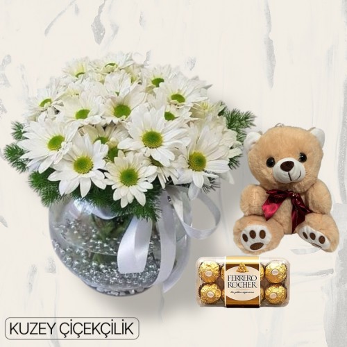 Akvaryumda Papatya Ayıcık 16'lı Ferrero Çikolata