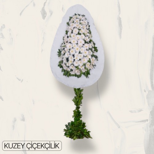 Ayaklı Beyaz Açılış Düğün Çelenk