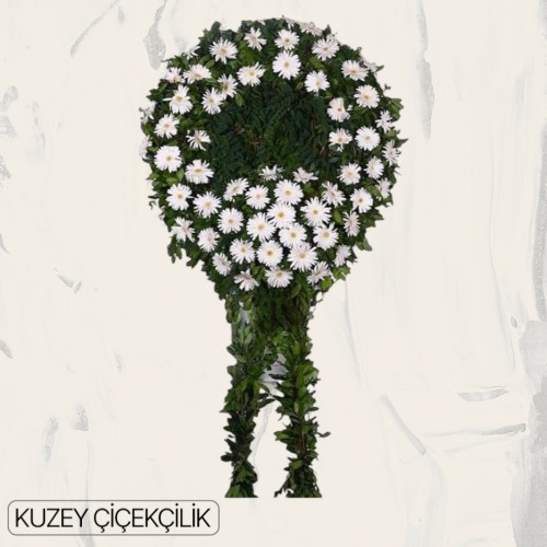 Ayaklı Beyaz Cenaze Çelenk
