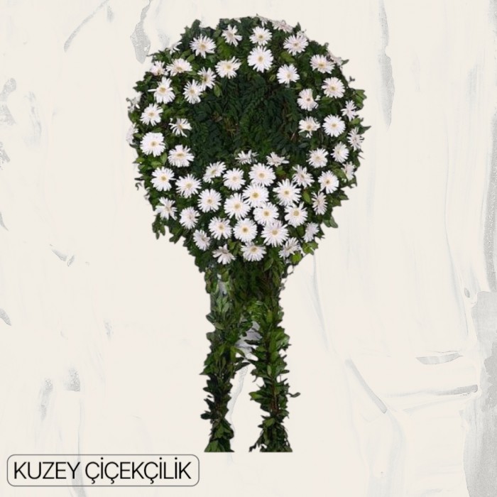 Ayaklı Beyaz Cenaze Çelenk