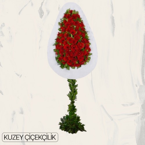 Ayaklı Kırmızı Açılış Düğün Çelenk