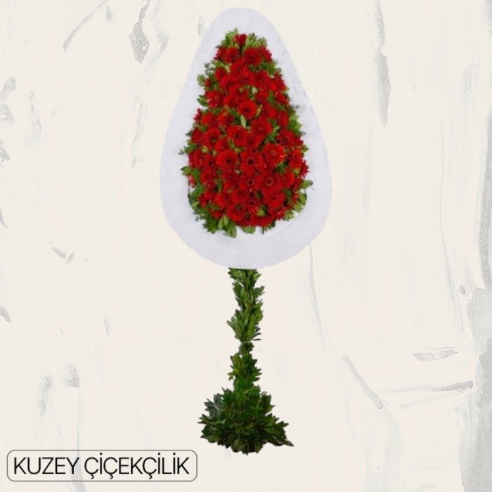 Ayaklı Kırmızı Açılış Düğün Çelenk