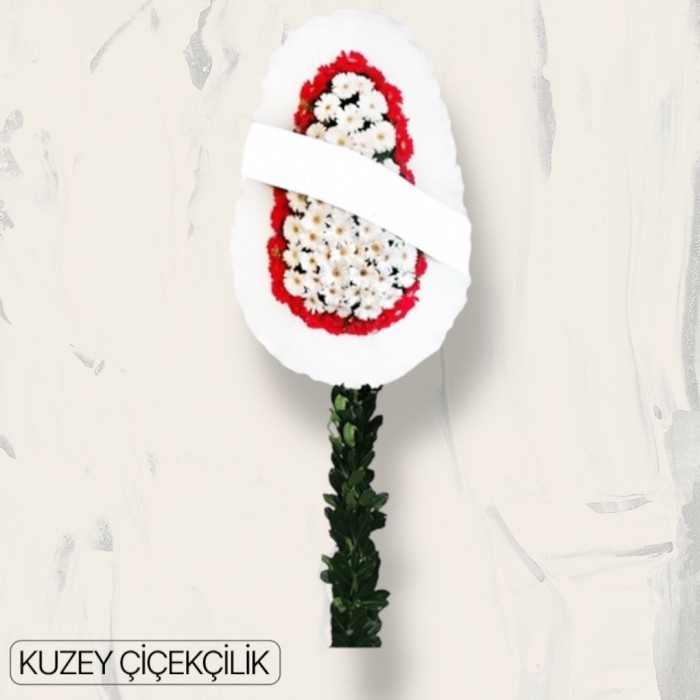 Ayaklı Kırmızı Beyaz Açılış Düğün Çelenk