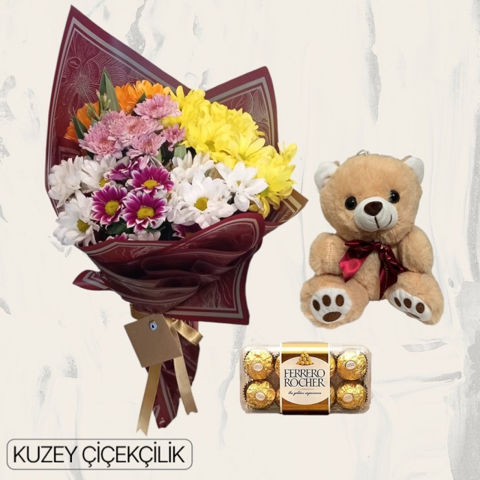 Karışık Mevsim Buketi Ayıcık 16lı Ferrero Çikolata