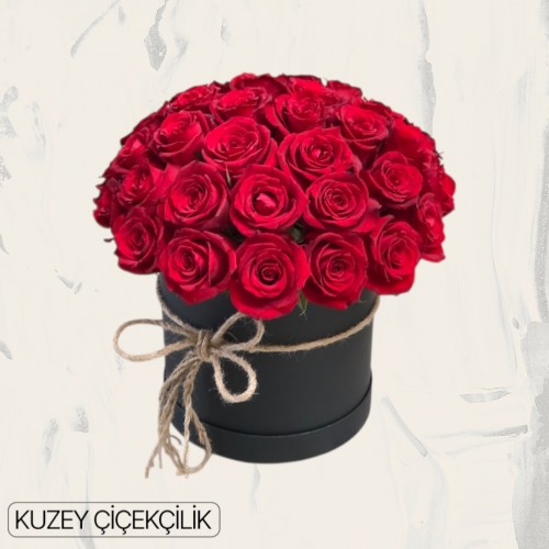 Kutuda 25 Kırmızı Gül