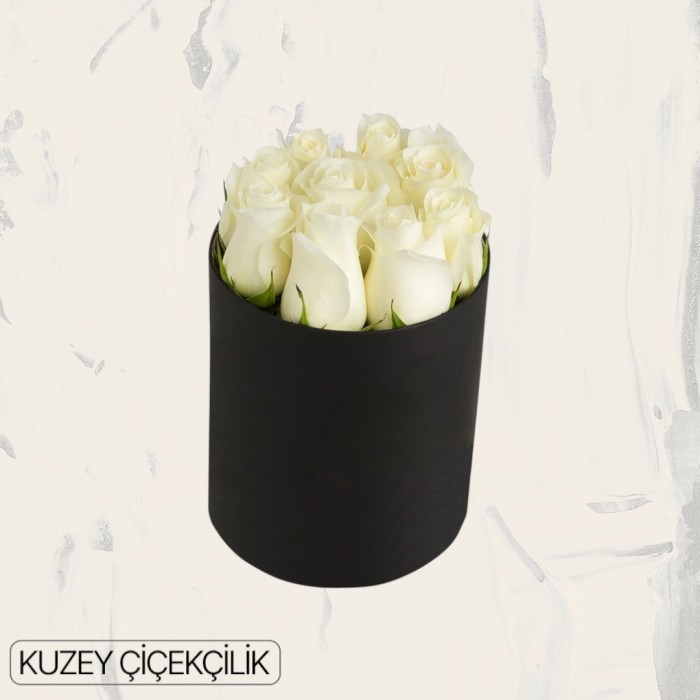 Kutuda 9 Beyaz Gül