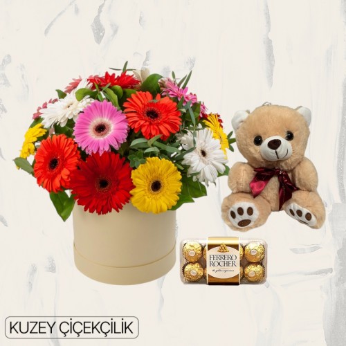 Kutuda Gerbera Ayıcık 16'lı Ferrero Çikolata