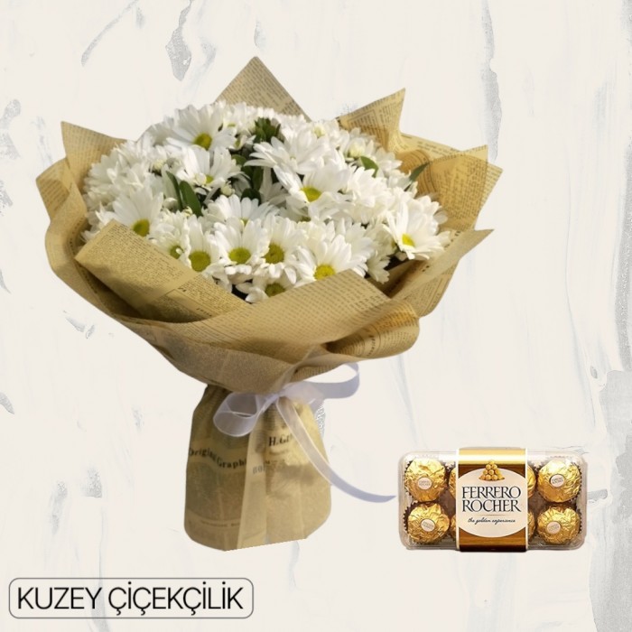 Papatya Buketi 16lı Ferrero Çikolata