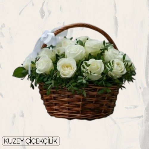 Sepette 25 Beyaz Gül