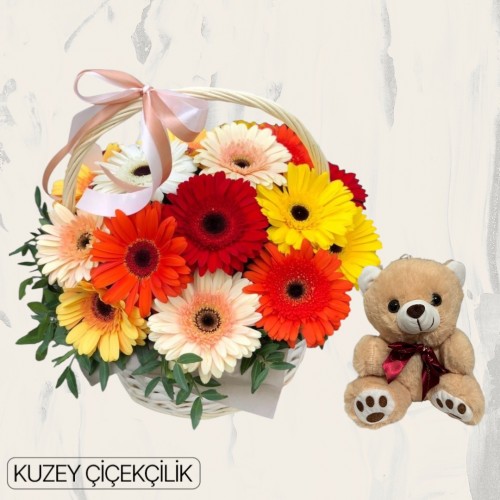 Sepette Gerbera Ayıcık