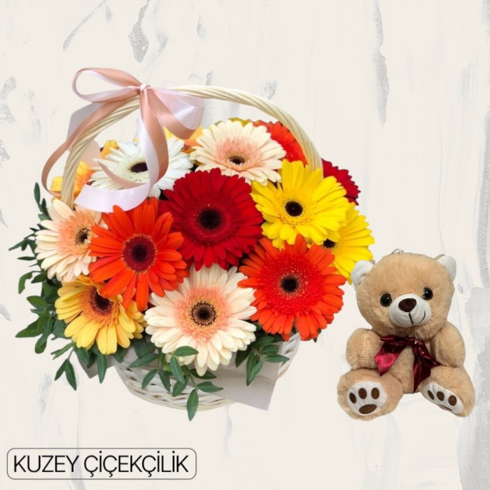 Sepette Gerbera Ayıcık