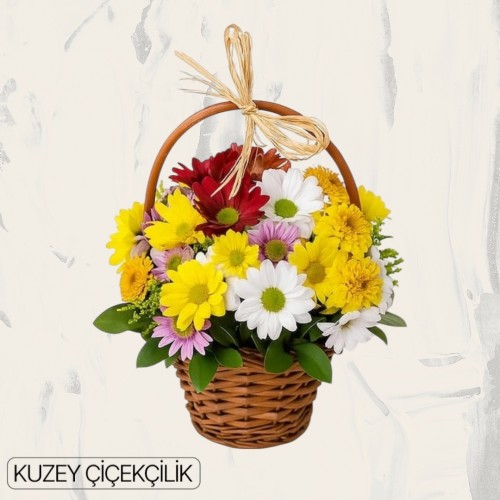 Sepette Karışık Çiçek