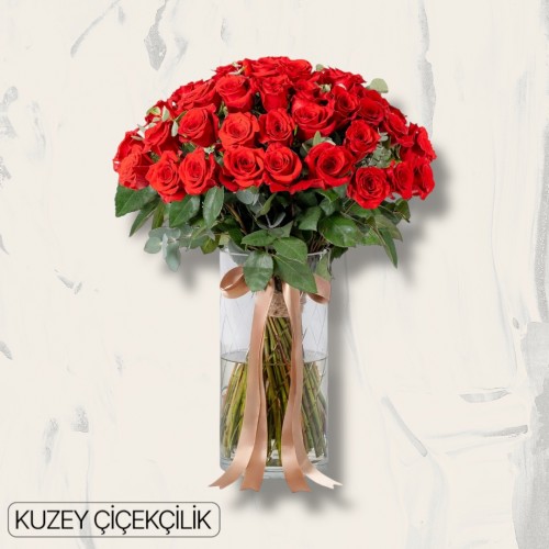 Vazoda 71 Kırmızı Gül